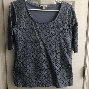 Grey short sleeve top with inner shell